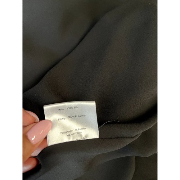 Fame and Partners Kira Maxi Wrap Dress Black Size 8 100% Silk #FP2683 - Picture 14 of 15